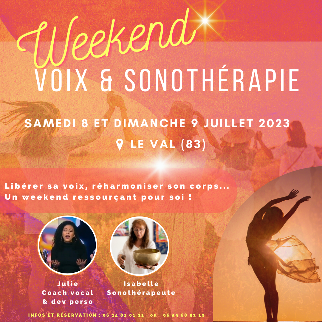 Stage ” VOIX & SONO THERAPIE ” – 08 & 09 juillet 2023